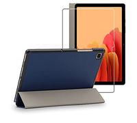 ebestStar - for Samsung Galaxy Tab A7 10.4 Case T505 (2022, 2020), Smart Cover Magnetic Flip Protection, PU Leather, Dark Blue + Glass Screen Protector