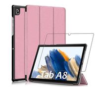 ebestStar - for Samsung Galaxy Tab A8 10.5 Case SM-X200 X205 (2021), Smart Cover Magnetic Flip Protection, PU Leather, Rose Gold + Glass Screen Protector