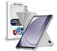 ebestStar - for Samsung Galaxy Tab A9 8.7 Case SM-X110 (2023), Silicone Cover Protection Ultra Clear Transparent Premium, Reinforced Corners, Transparent + Glass Screen Protector