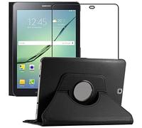 ebestStar - for Samsung Galaxy Tab S2 9.7 Case SM-T813, T815 T810, Cover 360 Rotating Protection, PU Leather, Black + Glass Screen Protector