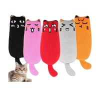 EBIEFLY 5Pcs Pet Cat Toy Mixed Contains Mint Pure Cotton Fabric for Tooth Grinding, Durable Removal, Clean Tooth Brushing, Cute Cat Mouse Shaped Gift