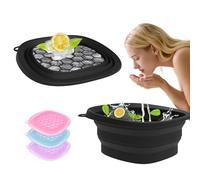 EBIGIC Face Bowl for Ice with Built-in IceTray,Collapsible Silicone Face Ice Bowl - Cold Plunge Therapy for Skin Tightening & Facial Treatment- Portable Spa Tool for Home & Travel(Black)