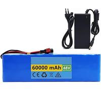 Ebike Battery 48V Battery Pack 60Ah 13S3P for Rechargeable Batteries For E-bike Electric Bicycle Scooter With BMS+54.6V 2A Charger XT60 for 200W 500W 1000W Motors 48V 60Ah,T