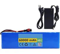 Ebike Battery 48V Lithium Pack 60Ah 13S3p Batteries with BMS+Charger Rechargeable for EBike Electric Bicycle Scooter(T)