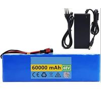Ebike Battery 48V Lithium Pack 60Ah 13S3P with BMS and Charger - Rechargeable for Electric Bicycle Scooter