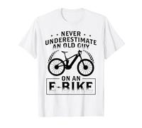 Ebike Bicycle E-Bike Mountain Bikers T-Shirt, Men, White, 4X-Large