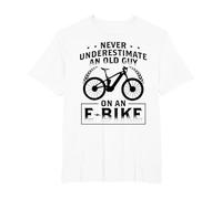 Ebike Bicycle E-Bike Mountain Bikers T-Shirt, Men's Big and Tall, White, 3X Tall