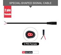 Ebike Waterproof Connector Cable 2/3/4/5/6 Pin Electric For Bike Extension Wire Harness for Cycling Signal Transmission Compatible with For Julet Type Black(2 Pin Female)