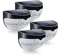 EBILUN 4/8 PCS Solar Fence Lights, LED Wall Lights Door Outdoor Garden Decorative for Deck, Step, Yard, Patio, Pathway, Stairs (Cool White,4)