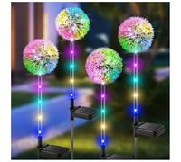 EBILUN Dandelion Solar Powered Garden Light Outdoor LED Flower Landscape Lamp Waterproof Stake Lights for Lawn Yard Decor (4pcs)