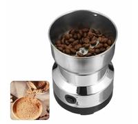 EBILUN Electric Coffee Grinder 220V Grinding Milling Nut Bean Spice Matte Blade Blender Household Stainless Steel (Silver)