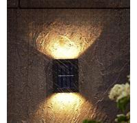 EBILUN LED Solar Porch Light,Outdoor Path Lamp Waterproof Fence Up and Down Sconce Lamp,Garden Villa Courtyard Park Lighting Ornament (Warm White,1)