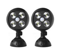 EBILUN PIR Motion Sensor Spotlight,4 LED Battery Powered Security Light, IP65 Waterproof Outdoor Garden Wall Light (2 PCS)