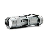 EBILUN Q5 LED 1200 Lumens Slim Flashlight Torch Adjustable Focus Zoom in/Out Ultra-Bright Pocket Lamp for Hunting Camping Hiking Silver