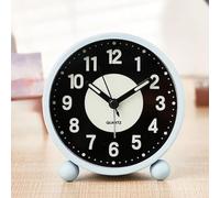 EBILUN Silent Bedside Alarm Clock Non Ticking Glow-in-the-Dark Bedroom Clock (blue)