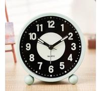 EBILUN Silent Bedside Alarm Clock Non Ticking Glow-in-the-Dark Bedroom Clock (green)