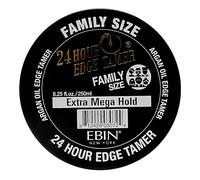EBIN NEW YORK 24 Hour Edge Tamer Extra Mega Hold 250 ml Strong Edge Control Gel, No Flaking, Sleek Smooth Finish, Long Lasting, Argan & Castor Oil