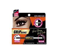 EBIN NEW YORK Grip Bond Eyelash Adhesive (Dual Silicone Paddle, Black (Dries Dark) & White (Dries Clear), 0.20 oz) | Hypoallergenic Latex Free Formaldehyde Free Lasts All Day Ideal For Sensitive Skins