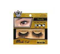 EBIN NEW YORK Royalty Mink Cattitude 3D Lash -Aquamarine Real Mink 3D Lash Wispy Fluffy Reusable Medium Length Staggered Lash For Feathery Fluffy Effect