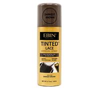 EBIN NEW YORK Tinted Lace Spray Darkest Brown | Quick Dry, Water Resistant and High Pigment Lace Tint for Wig | Even Spray, No Residue and Natural Finish | 80 ml