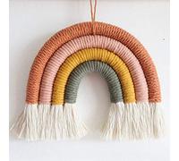 EBINGMIMA Rainbow Wall Hanging, Macrame Woven Rainbow, Rainbow Wall Decor, Baby Room Decor, Nursery Gift (Greyish-Green)
