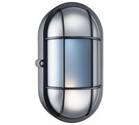 EBION Bulkhead Light E27, Grid Oval Bulkhead Wall Light Outdoor, Max 40W,Plastic Waterproof Sauna Lights for Wall or Ceiling, Wet Location for Sauna Room, Black, Bulb not Included