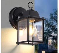 EBION Outdoor Wall Lantern,Black Outdoor Wall Lights with Clear Glass Shade