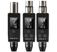 EBJ Wireless Microphone System UHF wireless XLR transmitter and receiver for dynamic/capacitive microphones, 48V Phantom power supply, electric guitar/bass, audio mixer, PA system (One drag two)