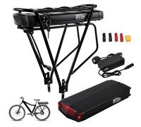 Ebkrides Rear Rack Ebike Battery 36V 15AH with Charger & Taillight for 750W 500W 350W 200W, Electric Lithium lon Bicycle Battery Luggage Rack Batteries for 24/26/28/29" V-Brake Rear Wheel Bike