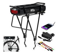 Ebkrides Rear Rack Ebike Battery 48V 17.5Ah with Charger & USB Port, Electric Lithium lon Bicycle Battery Luggage Rack Batteries for 24/26/28/29" Front Rear Wheel Bike for 500W 750W 1000W 1500W Motor