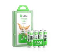 EBL 1100mAh AAA Rechargeable Batteries (8 Pack), High Capacity 1.2V NIMH Rechargeable Battery AAA with Long Lasting Power, Low Self-Discharge & Pre-Charged