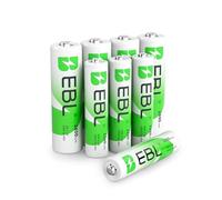 EBL AA AAA NiMH Rechargeable Batteries Set, 4 x 2800mAh AA Battery bundle with 4 x 1100mAh AAA Battery