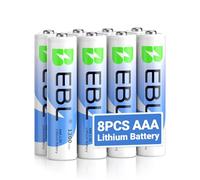 EBL AAA Batteries, 1.5V Lithium Batteries, Triple AAA Batteries, Ultimate Power for High Drain Devices, Non-Rechargeable (8 Pack)