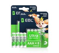 EBL AAA Rechargeable Batteries 1100mAh Ready2Charge Triple A NiMH Battery, Retail Pacakge - 8 Packs