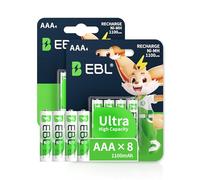 EBL AAA Rechargeable Batteries 1100mAh Ready2Charge Triple A NiMH Battery, Retail Pacakge - 8 Packs