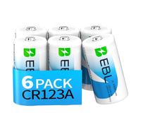 EBL CR123A 3V Lithium Battery 1600mAh, 6-Pack CR123A Battery for Photo Flash and Flashlights, Smoke Alarm, Toys - Long-Lasting & Low Self-Discharge (Non-Rechargeable)