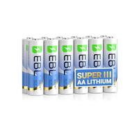 EBL Lithium AA Batteries, 1.5V SUPER III High Power 3700mAh 12 Pack Family Size (Non-Rechargeable), for Blink Camera, Smart Lock in Hot & Cold