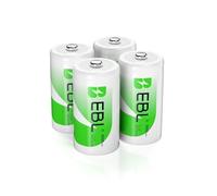 EBL Ni-MH C Size Rechargeable Batteries 5000mAh with Storage Cases, Pack of 4