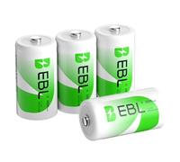EBL Ni-MH C Size Rechargeable Batteries 5000mAh with Storage Cases, Pack of 4, Suitable for Flashlight, Portable Radio, Doorbell,Boombox etc.