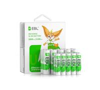EBL Rechargeable Batteries Combo, AA 2800mAh (10 Counts) and AAA 1100mAh (10 Counts) High Capacity Precharged Ni-MH Rechargeable Batteries with Battery Organizer Storage Box