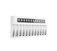 EBL Rechargeable Battery Charger 12 Slots LCD Charger for Ni-MH Ni-CD AA AAA Rechargeable Batteries with Discharge Function