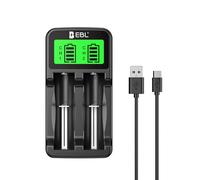 EBL Universal 18650 Battery Charger for 3.7V Lithium ion Rechargeable Batteries 26650 22650 18650 18490 18350 17670 17500 16340 (RCR123) 14500 and 1.2V Ni-MH Ni-CD Rechargeable AA AAA C Batteries
