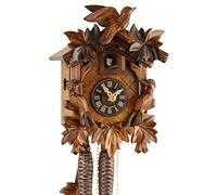 Eble 20-06-12-10 Black Forest Cuckoo Clock Wooden 1-Day Mechanical Mechanism with VDS Certificate Three Bird Design 23 cm