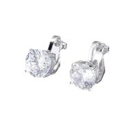 EBLIN Silvery Stud Earrings Hypoallergenic Cubic Zirconia Earrings Stainless Steel Earrings Clip On Stud Earrings Clip Earrings of Women Men Ear Cuff Earrings Q173#