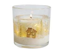 eBloutik - Christmas LED Light Up Candle - Glass Decoration with Sparkling Ligh - Xmas Decor or Festive Glitter Decoration or Stocking Filler (Winter Village)