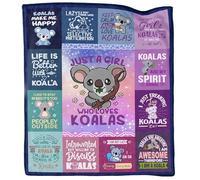 Ebmdsia Koala Gifts Blanket - Soft Fleece Throw Blanket for Kids & Adults, Cozy Flannel Plush Blankets for Couch - 50"X60"