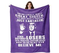 Ebmdsia Sister Gifts Blanket, Sisters Birthday Gift Ideas, Birthday Gift for Sisters Adult, Best Sister Ever Gifts for Women Throw Blanket 60"X50"