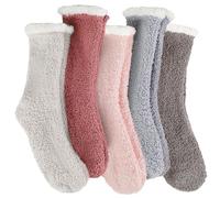 EBMORE Womens Fluffy Fuzzy Socks Slipper Bed Comfy Soft Cabin Fleece Cosy Stocking Fillers Plush Winter Christmas Mum Mothers Day Gifts for Ladies (Mixed Color)