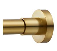 EBOATOP Shower Curtain Rod Tension- Never Rust No Drill Non-Slip Spring Tension Shower Rod, 54-90 inches Metal Steel, Gold