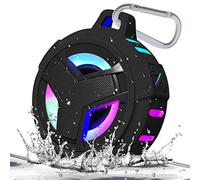 EBODA Bluetooth Shower Speaker, Portable Bluetooth Speakers, IP67 Waterproof Wireless Speaker with LED Light, Floating, 2000mAh, True Wireless Stereo for Kayak, Beach, Gifts for unisex -Black